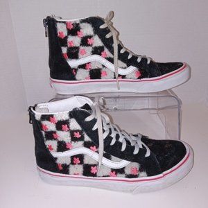 Vans Juniors size 5.5 Sherpa Checkerboard SK8 Hi Zip High top sneakers